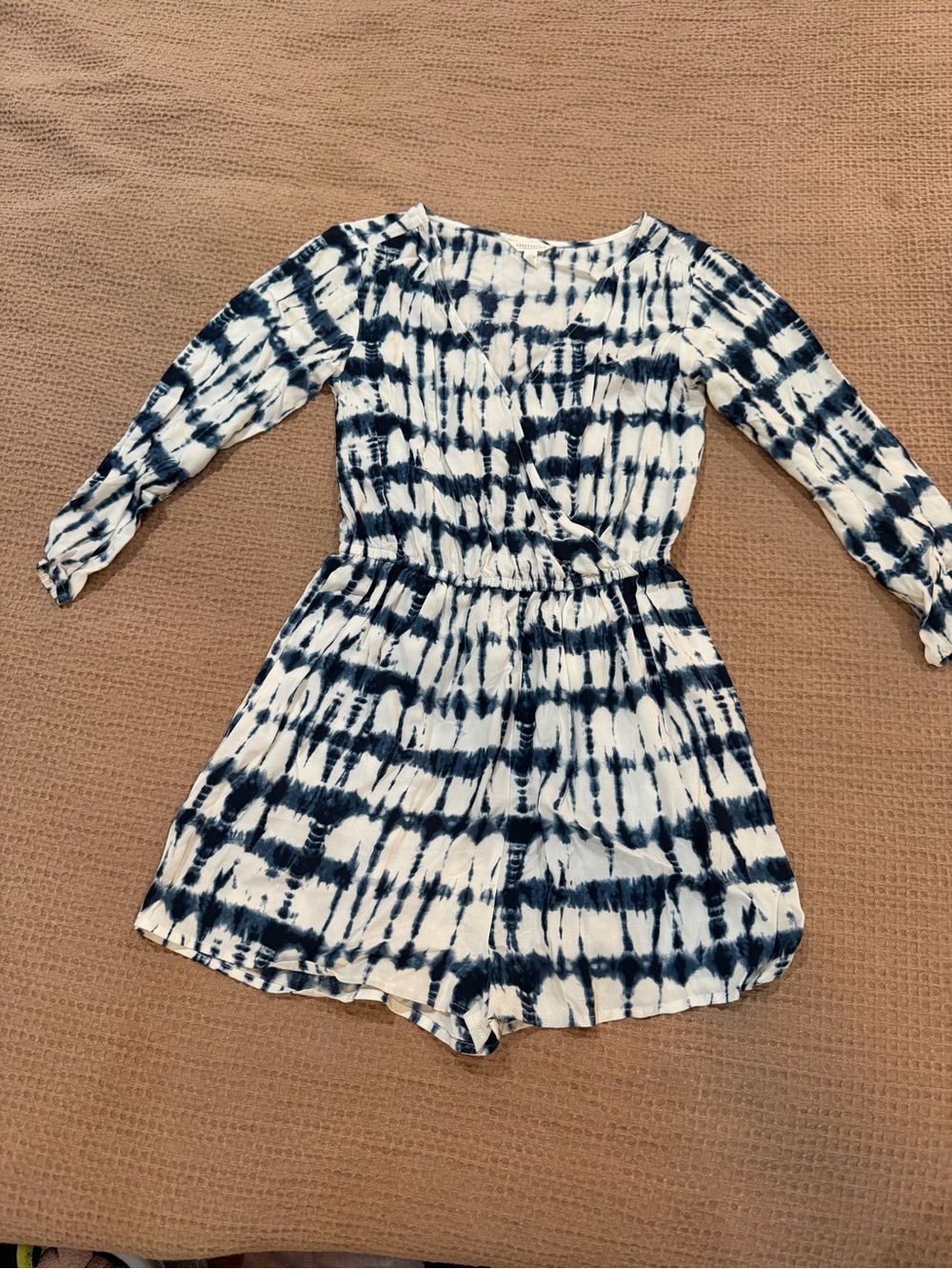 Women’s Navy Tie-Dye Romper - Long Sleeve